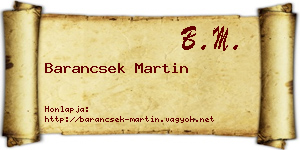 Barancsek Martin névjegykártya